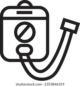 Icono de contorno de la hidratación del engranaje de la escalera