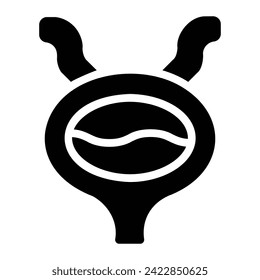 bladder Glyph Icon Background White