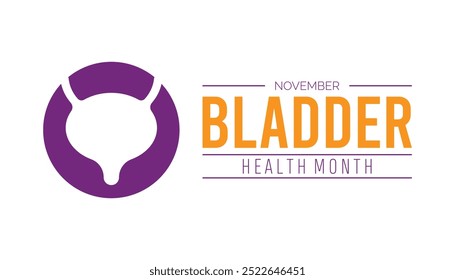 O Mês da Saúde da Bexiga é observado todos os anos em novembro. Conceito de conscientização médica. fundo, cartaz, modelo de banner Projeto de ilustração vetorial.