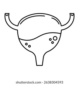 bladder Human Anatomy Line Icons Editable Stroke