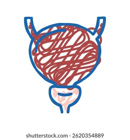 vetor de esboço de ícone de doodle de órgão humano da bexiga. sinal de órgão humano da bexiga. ilustração de símbolo isolado