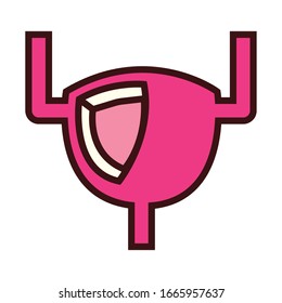 bladder human organ line and fill style vector illustration design