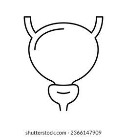 bladder human organ line icon vector. bladder human organ sign. isolated contour symbol black illustration
