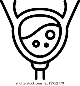 Bladder Icon. Representing Urinary Urgency and Bladder Control Issues