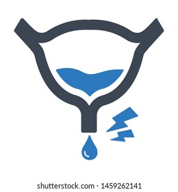 Bladder infection flat vector icon