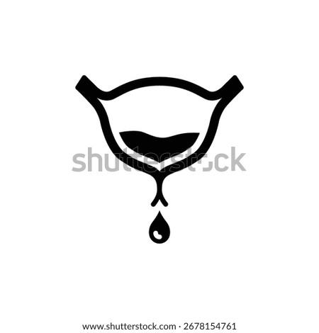 Bladder infection icon. Simple glyph style. Incontinence, urinary, bladder, cancer, tract, disorder, problem, infection, health element concept. Silhouette, solid symbol. Isolated design.