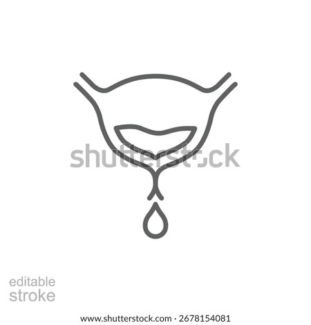 Bladder infection icon. Simple outline style. Incontinence, urinary, bladder, cancer, tract, disorder, problem, infection, health element concept. Thin line symbol. Isolated design editable stroke.