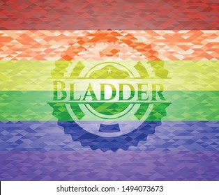 Bladder lgbt colors emblem. Vector Illustration. Mosaic.