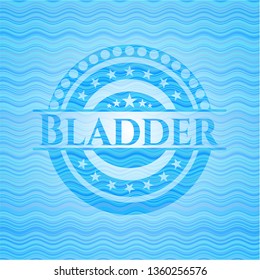 Bladder light blue water badge.