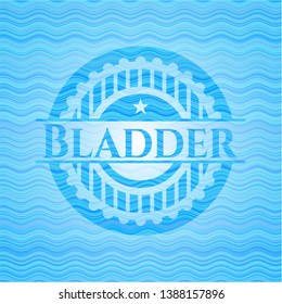 Bladder light blue water badge background. Vector Illustration. Detailed.
