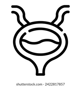 bladder Line Icon Background White