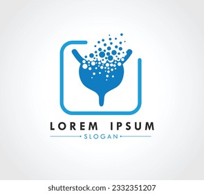 Bladder logo design dispersing concept. Vector Illustrator.