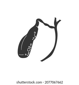 Bladder Organ Icon Silhouette Illustration. Gallbladder Vector Graphic Pictogram Symbol Clip Art. Doodle Sketch Black Sign.
