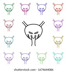 Bladder, organ multi color style icon. Simple thin line, outline vector of human organ icons for ui and ux, website or mobile application