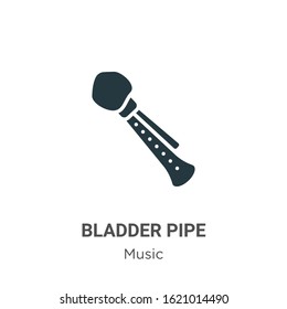 Bladder pipe glyph icon vector on white background. Flat vector bladder pipe icon symbol sign from modern music collection for mobile concept and web apps design.