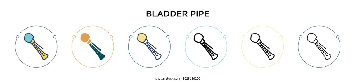 Bladder pipe icon in filled, thin line, outline and stroke style. Vector illustration of two colored and black bladder pipe vector icons designs can be used for mobile, ui, web