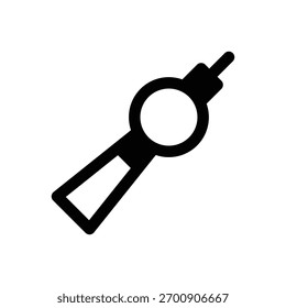 Tubo vesical. Ícone de vetor de traçado com contorno e detalhes preenchidos em preto.