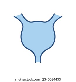 Bladder Related Vector Icon. Bladder silhouette sign Isolated on White Background