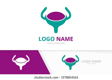 Bladder and reproductive system logo. Urinary tract logotype design template.