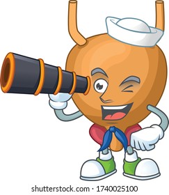 Blase im Sailor-Zeichentrickcharakter mit einem binokularen