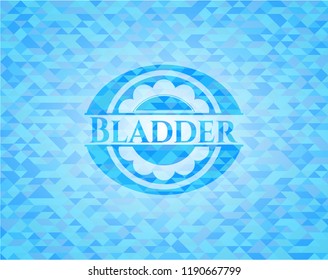 Bladder sky blue emblem with mosaic ecological style background