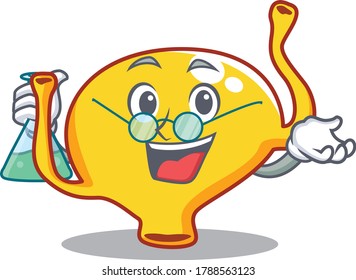 Elegante Bladder Profesor Estilo de diseño de dibujos animados trabajar con tubo de vidrio