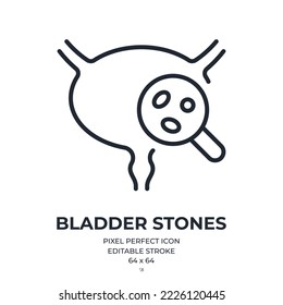 Icono de contorno de trazo editable de las piedras de la escalera aislado en la ilustración de un vector plano de fondo blanco. Pixel perfecto. 64 x 64.