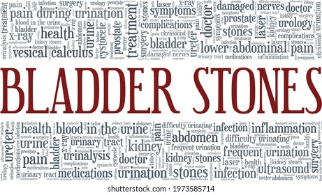 Bladder stones vector illustration word cloud isolated on a white background.
