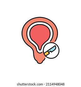 Icono de la línea de color de la cirugía de la escalera. Pictograma para página web, aplicación móvil, promoción.