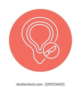 Bladder surgery color line icon. Pictogram for web page, mobile app, promo.