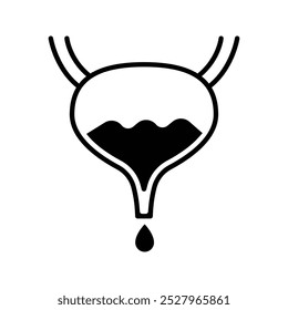 Vejiga con la gota de la orina, ilustración del Vector del icono del sistema urinario