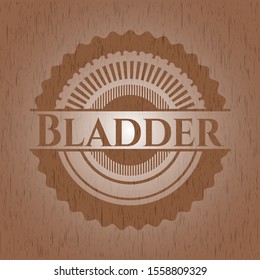 Bladder wooden emblem. Retro. Vector Illustration.