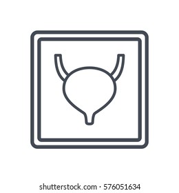 bladder x-ray line icon