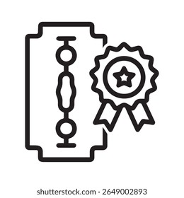 Lame avec badge primé - Icône d'Image vectorielle sur fond blanc
