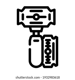 blade callus remover line icon vector. blade callus remover sign. isolated contour symbol black illustration