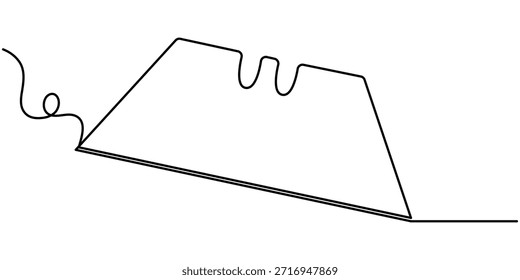Dibujo continuo de una línea de hoja, de estilo minimalista para barbería y diseño de aseo, en ilustración de contorno. 