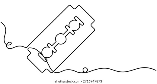 Dibujo continuo de una línea de hoja, de estilo minimalista para barbería y diseño de aseo, en ilustración de contorno. 