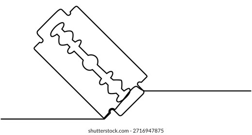 Dibujo continuo de una línea de hoja, de estilo minimalista para barbería y diseño de aseo, en ilustración de contorno. 