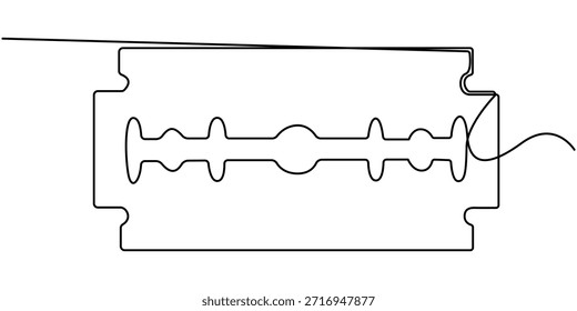 Dibujo continuo de una línea de hoja, de estilo minimalista para barbería y diseño de aseo, en ilustración de contorno. 