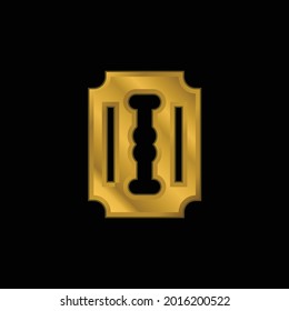 Blade gold plated metalic icon or logo vector