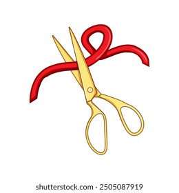 blade gold scissor cartoon. metal precision, trim shear, snip handle blade gold scissor sign. isolated symbol vector illustration