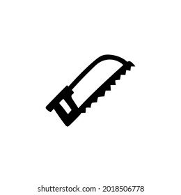 Blade hacksaw tool icon in solid black flat shape glyph icon, isolated on white background 