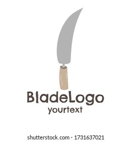 Logo-Design mit Klinge. lustiges Symbol