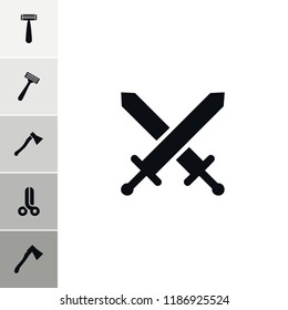 Blade icon. collection of 6 blade filled icons such as razor, axe, axe weapon, scissors. editable blade icons for web and mobile.