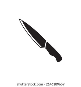 Blade, icono de cuchillo en glifo plano negro, estilo relleno aislado en fondo blanco
