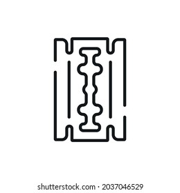 Blade linear icon. Sewing shop thin line customizable illustration. Contour symbol. Vector isolated outline drawing. Editable stroke