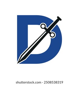Blade Logo combine with letter D vector template