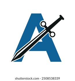 Blade Logo combine with letter A vector template