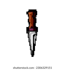 vector retro de arte de píxel de juego de arma medieval de hoja. arma medieval con cuchilla de pedazo. ilustración vintage antigua
