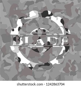 Blade on grey camouflaged pattern